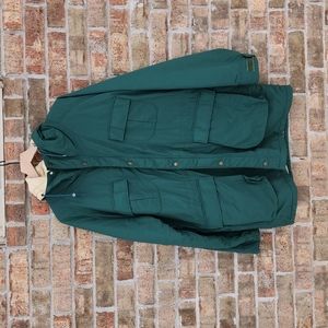 Vintage Lands' End Winter Coat with Hood Green Size Large 42-44